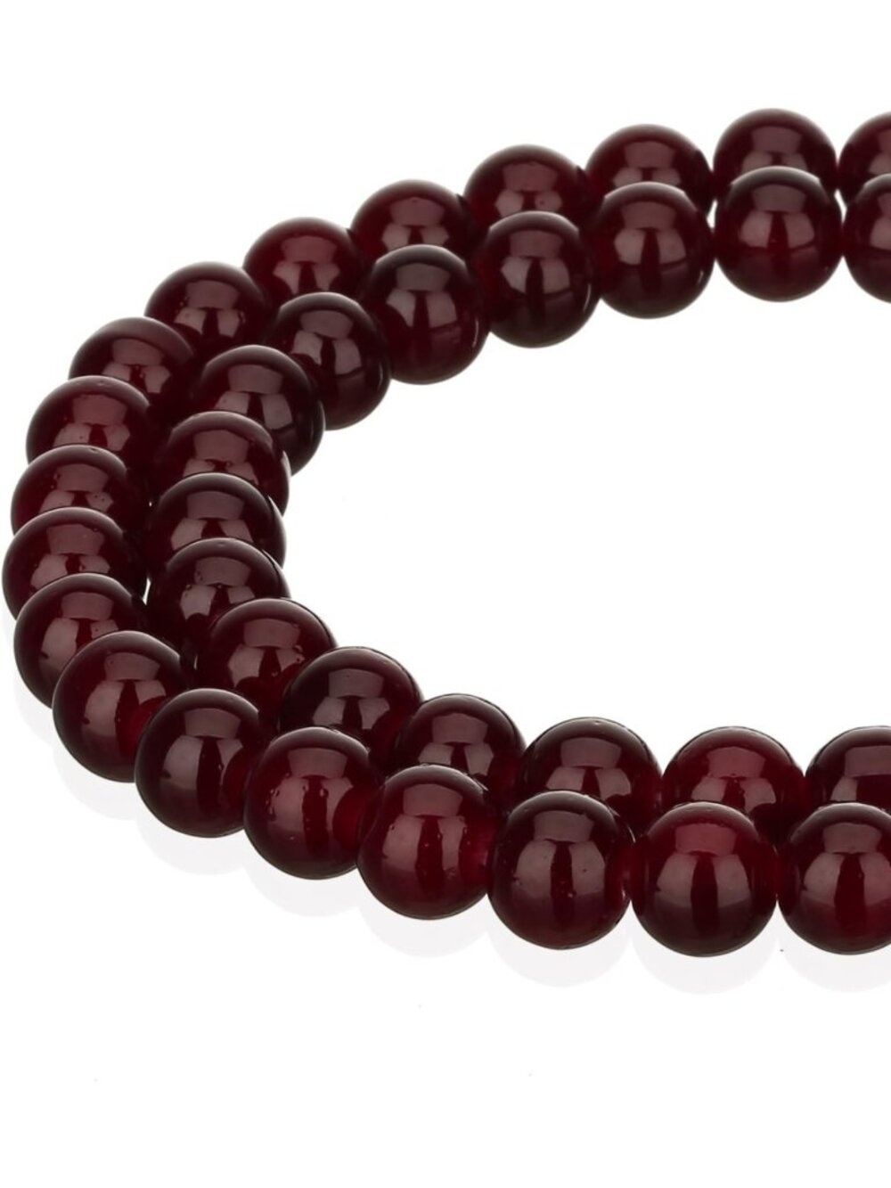 8MM Dark Red Jade Imitation Glass Beads - DIY Jewelry Making, Round Painted